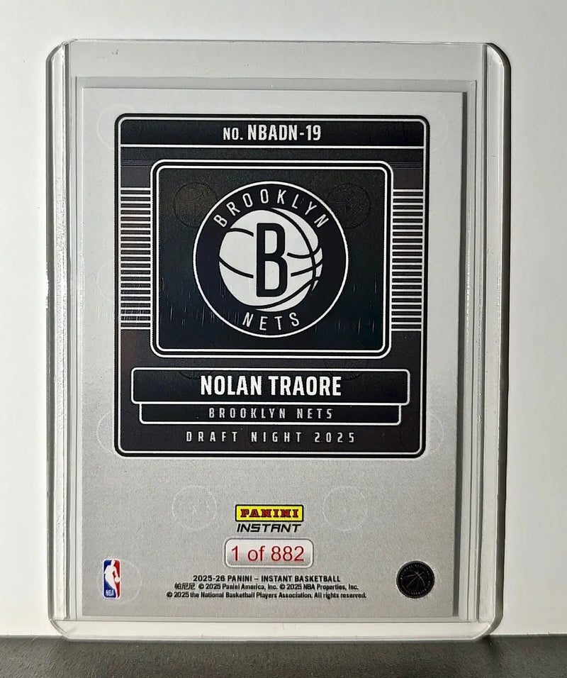 Nolan Traore Rookie 2025-26 Panini NBA #19 Draft Night Card Brooklyn Nets - Basketball Card Single