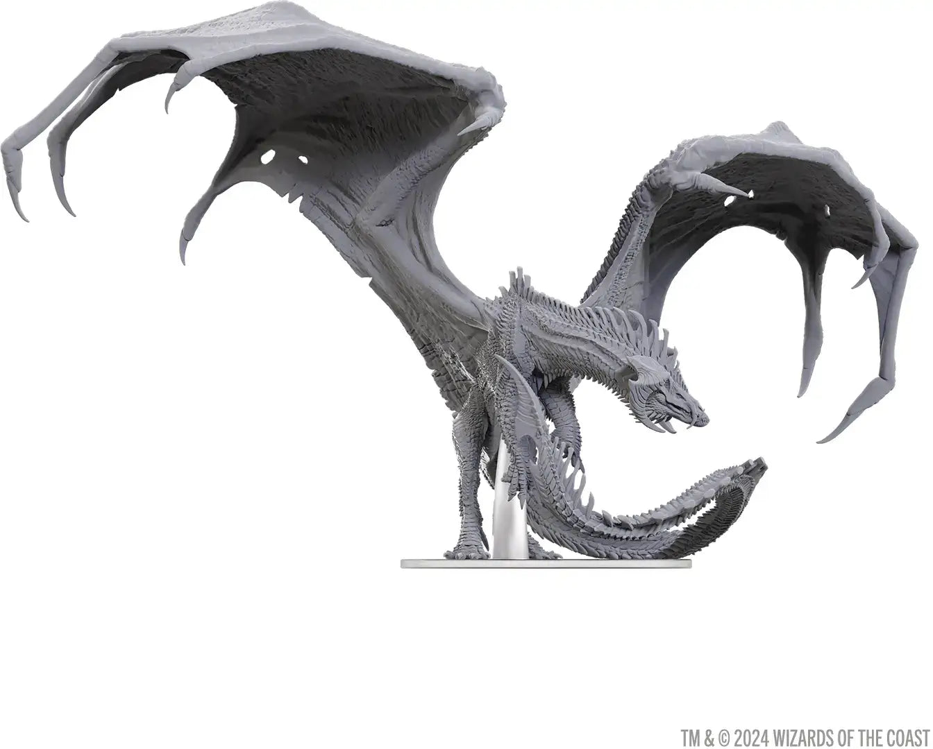 Gray dragon miniature from Nolzur’s Marvellous Miniatures, perfect for adult black or black dragon models