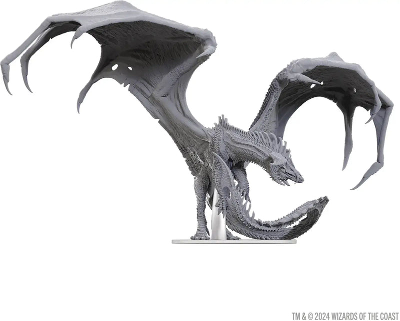 Gray dragon miniature from Nolzur’s Marvellous Miniatures, perfect for adult black or black dragon models