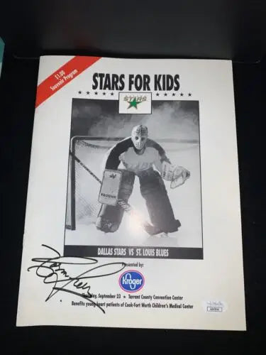 Norm Green Signed Dallas Stars vs Louis Blues Program Auto JSA 1993