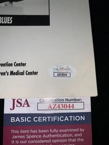 Autographed memorabilia certification for Norm Green Dallas Stars St. Louis Blues program