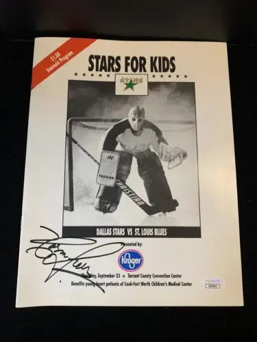 Signed Dallas Stars program featuring Norm Green from the 1993 St. Louis Blues game