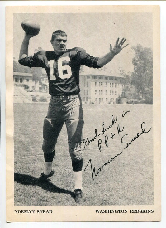 Norm Snead 1960’s MacGregor Ford Punt Pass & Kick Premium 5x7 Photo Redskins - Sports Memorabilia