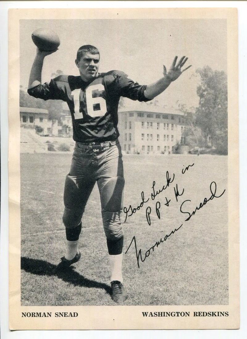 Norm Snead 1960’s MacGregor Ford Punt Pass & Kick Premium 5x7 Photo Redskins - Sports Memorabilia