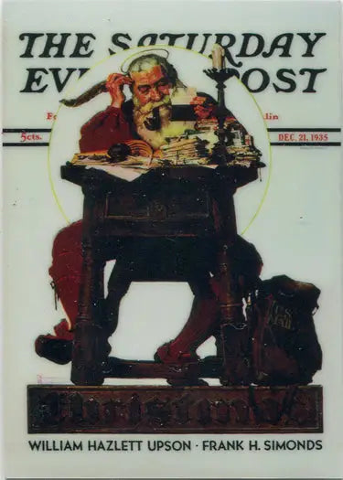 Vintage magazine cover illustration of a man reading with a dog for Chromium Chase Card
