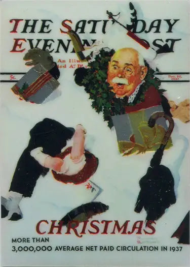 Magazine cover of The Saturday Evening Post with Christmas art on Chromium Chase Card