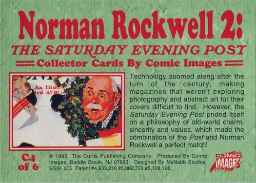 Norman Rockwell artwork and bio on a Collector Chromium Chase Card C4