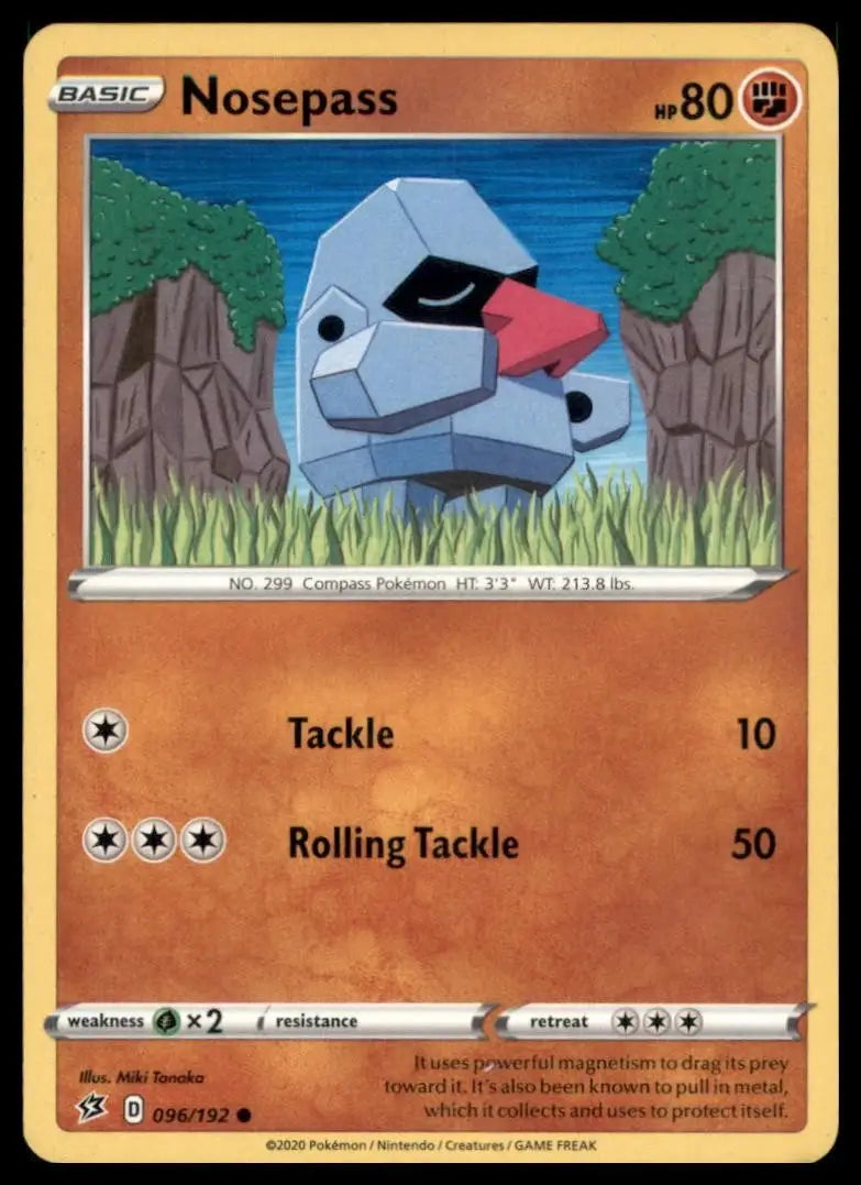 Nosepass 096/192 Swsh02: Rebel Clash Regular Pokemon - Pokémon Card Single