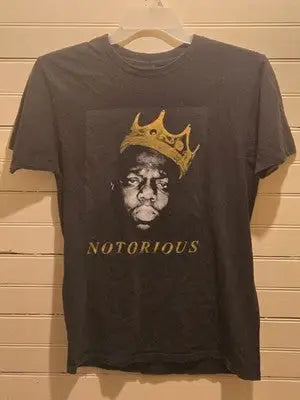 Notorious B.I.G. Shirt Men’s M Black Graphic Short Sleeve Biggie Crown Tee - Apparel