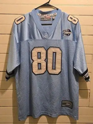 NPC Football Jersey Mens M 80 Light Blue Mesh V-Neck Athletic Throwback Vintage - Apparel