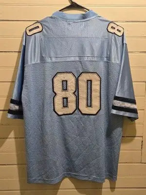 NPC Football Jersey Mens M 80 Light Blue Mesh V-Neck Athletic Throwback Vintage - Apparel