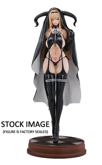 Anime-style sister succubus PVC fig deluxe of woman in nun outfit with horns, sealed new