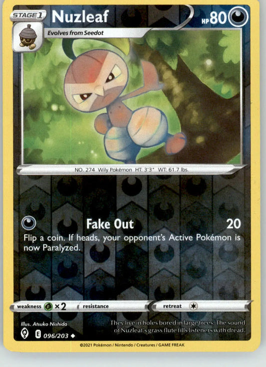 Nuzleaf - Evolving Skies - 096/203 - Reverse Holo LP Pokemon - Pokémon Card Single