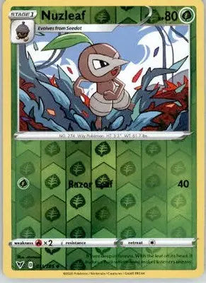 Nuzleaf - SWSH04: Vivid Voltage - 011/185 - Reverse Holo LP - Pokémon Card Single