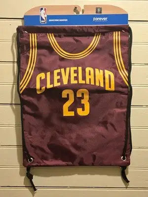NWT Forever Collectibles Drawstring Backpack LeBron James Cleveland 23 Burgundy - Apparel