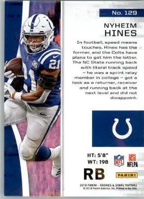 Nyheim Hines - 2018 Panini Rookies & Stars - #129 - RC Football - Football Card Single