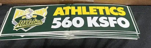 Oakland A’s Athletics 1989 World Series Champs Bumper Sticker KSFO 560 AM Radio - Sports Memorabilia