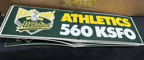 Oakland A’s Athletics 1989 World Series Champs Bumper Sticker KSFO 560 AM Radio - Sports Memorabilia