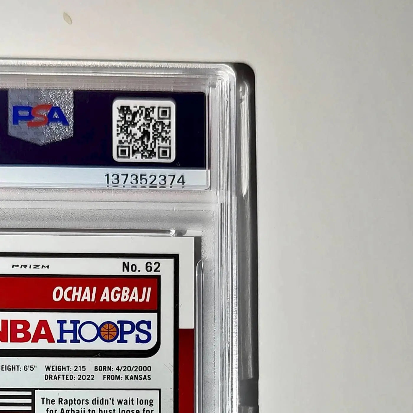 Ochai Agbaji 2023 Panini Hoops Premium #62 30/149 Red Disco Prizm PSA 10 Gem