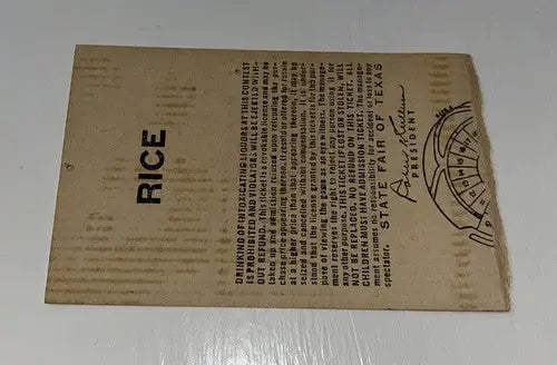 Oct 15 1966 SMU Mustangs vs Rice Owls NCAA Football Ticket Stub VG Cotton Bowl - Sports Memorabilia