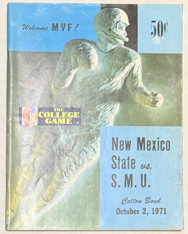 October 7 1971 Cotton Bowl New Mexico St vs S.M.U. College Football Program NCAA - Sports Memorabilia