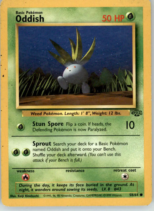 Oddish - Jungle - 58/64 - Unlimited MP Pokemon - Pokémon Card Single