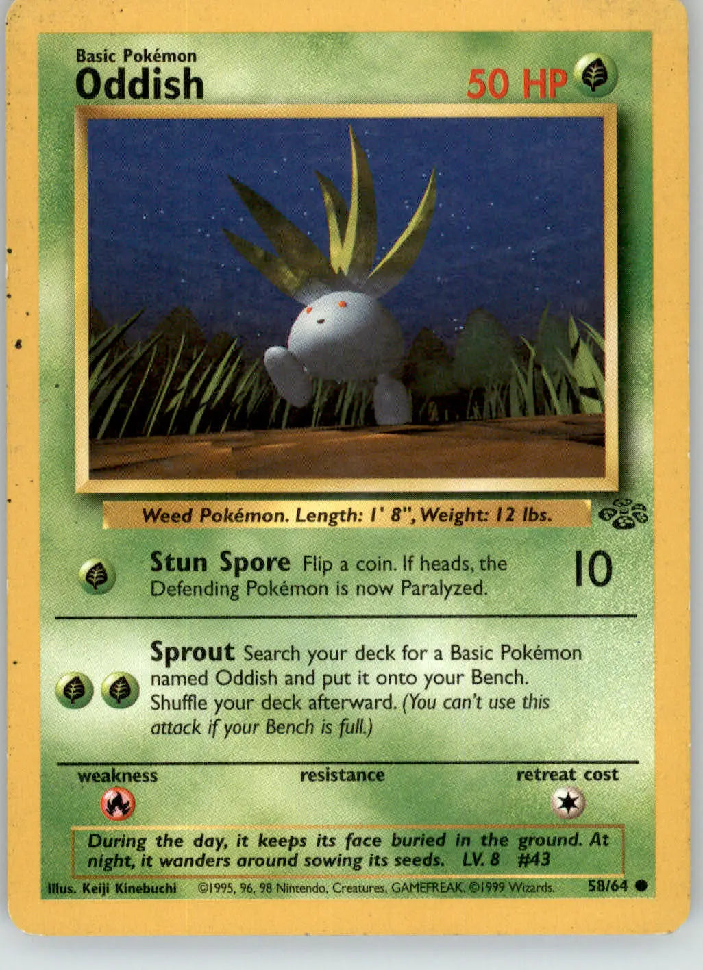 Oddish - Jungle - 58/64 - Unlimited MP Pokemon - Pokémon Card Single