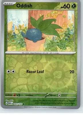 Oddish - SV: Scarlet & Violet 151 - Reverse Holo NM - #043/165 - Pokémon Card Single