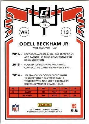 Odell Beckham Jr. - 2017 Donruss - #13 - 1981 Tribute Football - Football Card Single