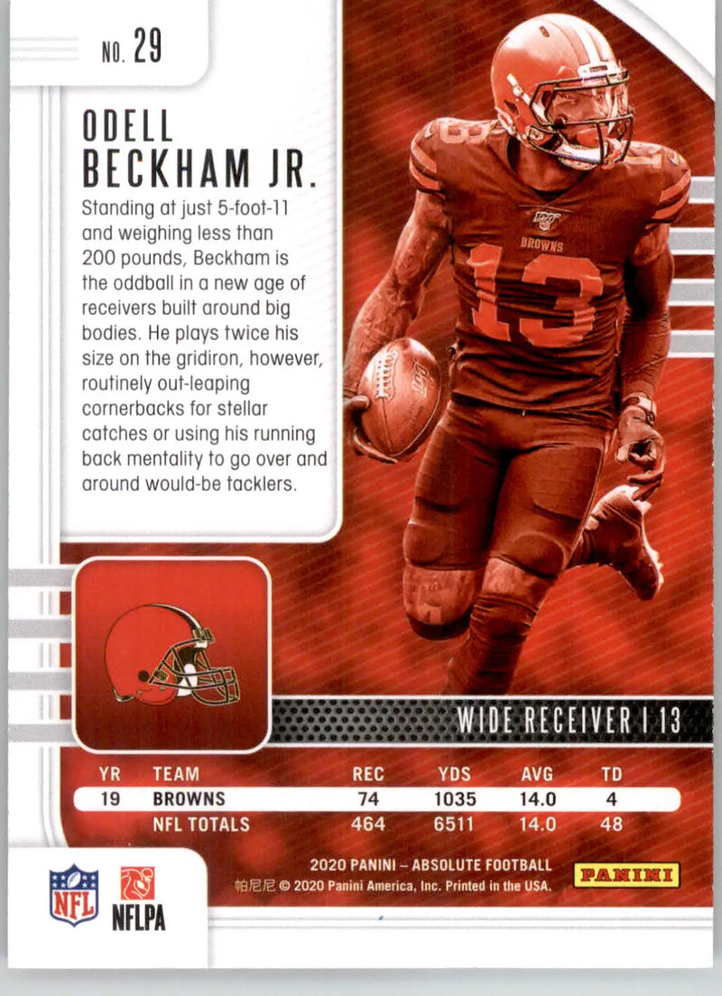 Odell Beckham Jr. - 2020 Panini Absolute - #29 - Red Football - Football Card Single