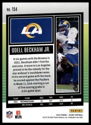 Odell Beckham Jr. 2022 Score #154 Los Angeles Rams - Football Card Single