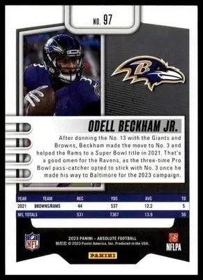Odell Beckham Jr. 2023 Panini Absolute Blue #97 Baltimore Ravens - Football Card Single