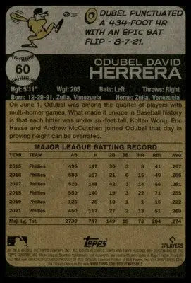 Odubel Herrera 2022 Topps Heritage #60 Philadelphia Phillies - Baseball Card Single