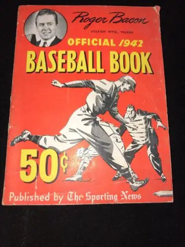 Official Baseball Book Sporting News 1942 featuring Roger Bacon from Toledo WTOL