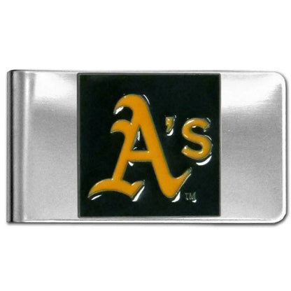 Money clip with Oakland Athletics logo, Official Licensed MLB, hand painted design