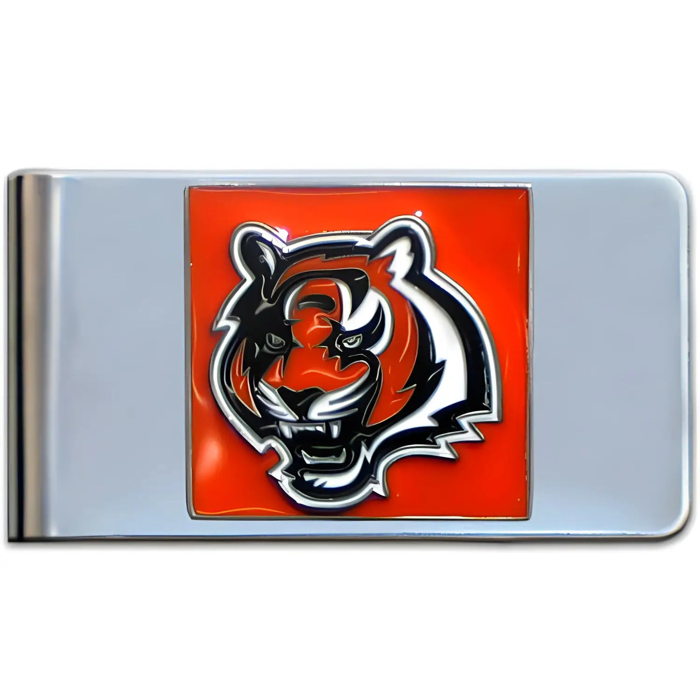 Hand painted official licensed NFL money clip with Cincinnati Bengals logo