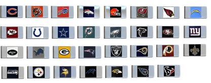 Collection of NFL team logos for Official Licensed Hand Painted Money Clip options