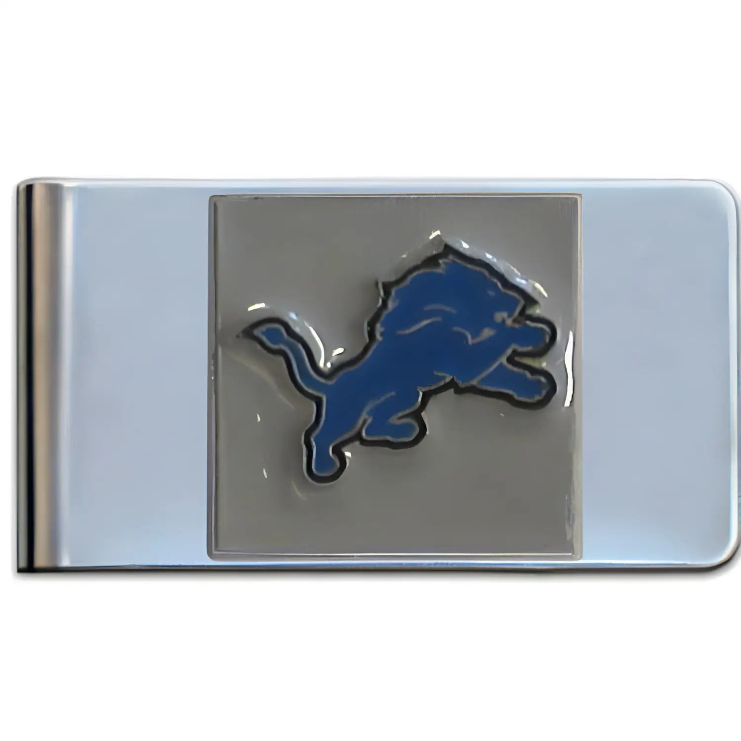 Official Licensed NFL Steel Money Clip with Hand Painted Detroit Lions Logo