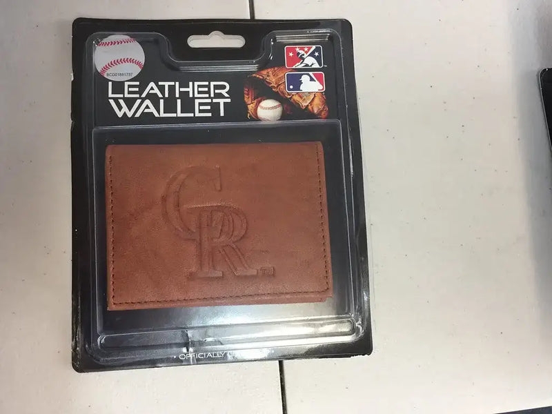 Official MLB Leather Wallet TriFold Embossed Choose Your Team