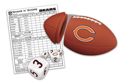 Official NFL Shake n Score dice game featuring the Chicago Bears team logo