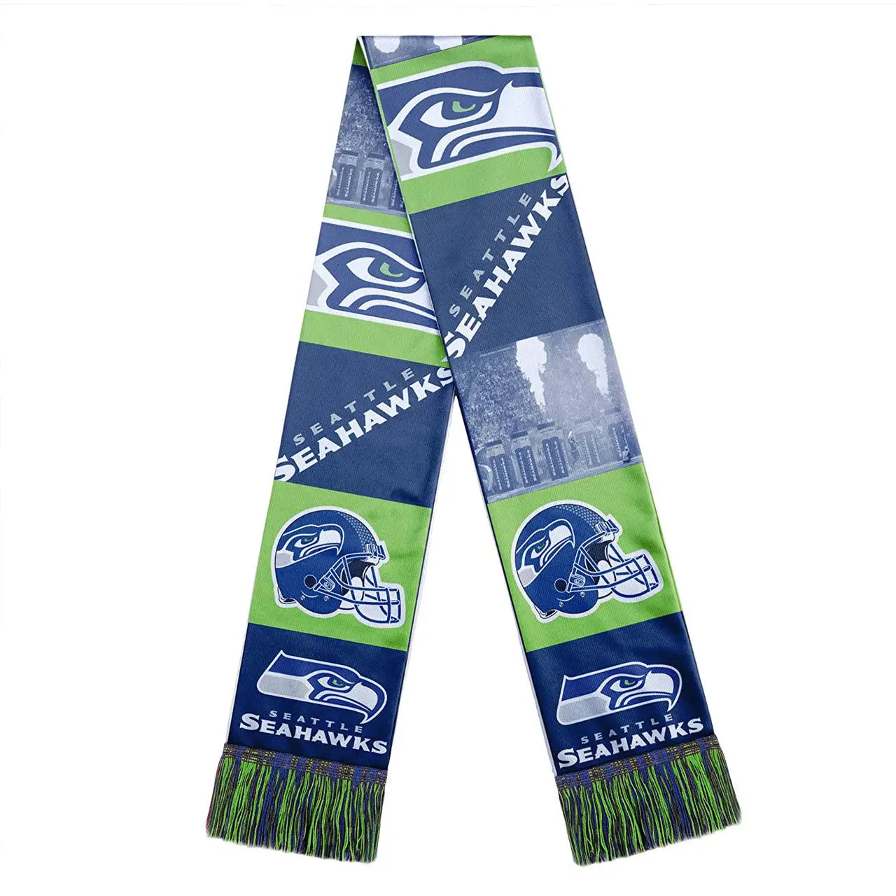 Officially licensed NFL Seattle Seahawks bar design scarf with logos and team colors