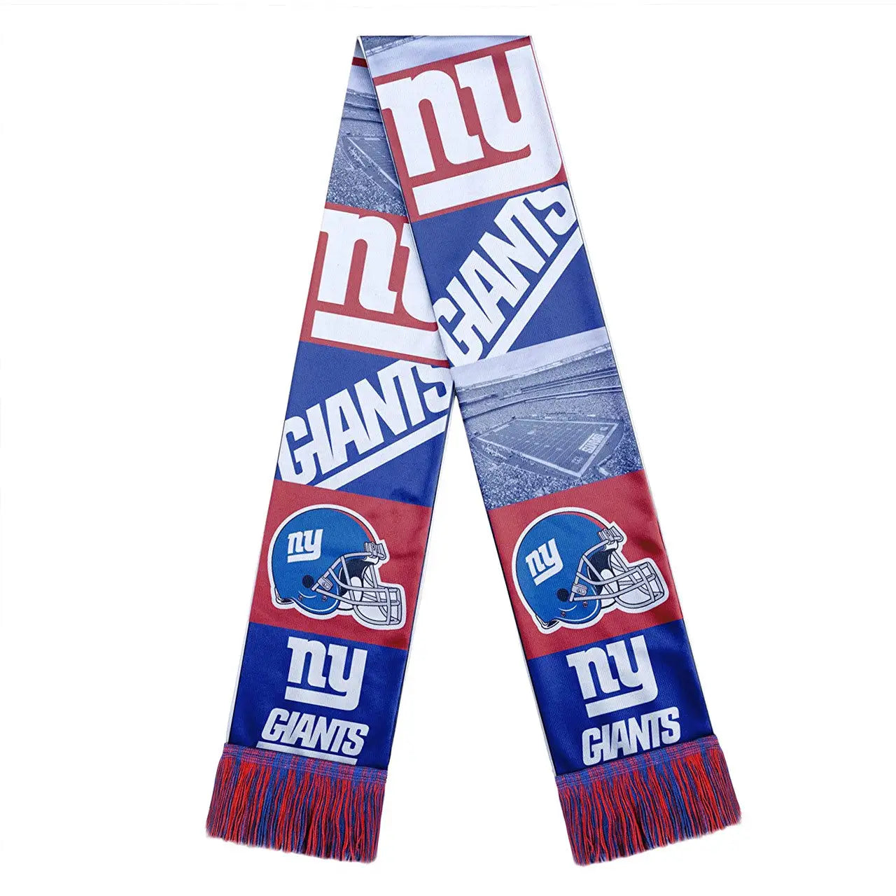 Officially licensed NFL New York Giants scarf with team colors and logos in bar design