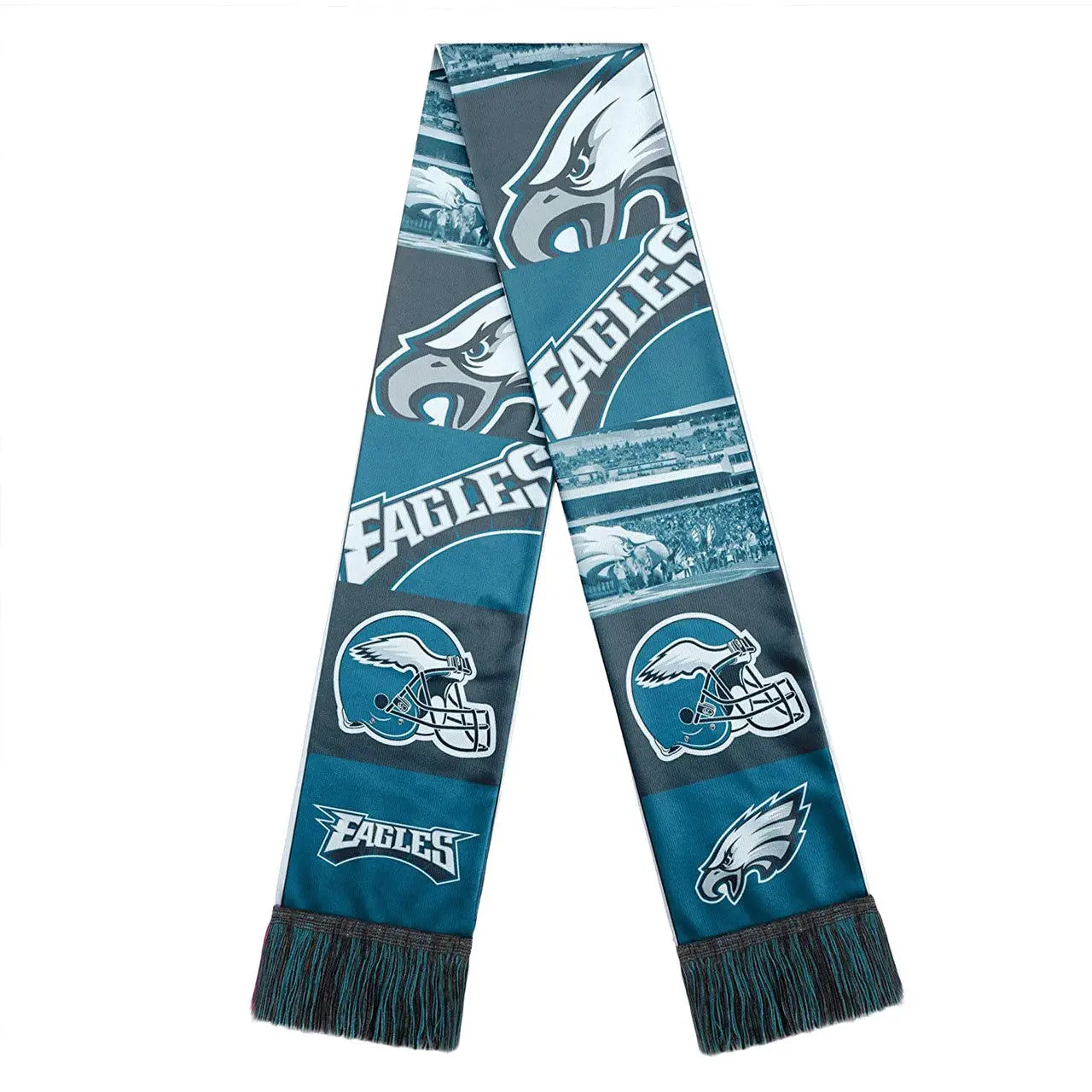 Officially licensed NFL Bar Design Printed Scarf with Philadelphia Eagles logos and colors