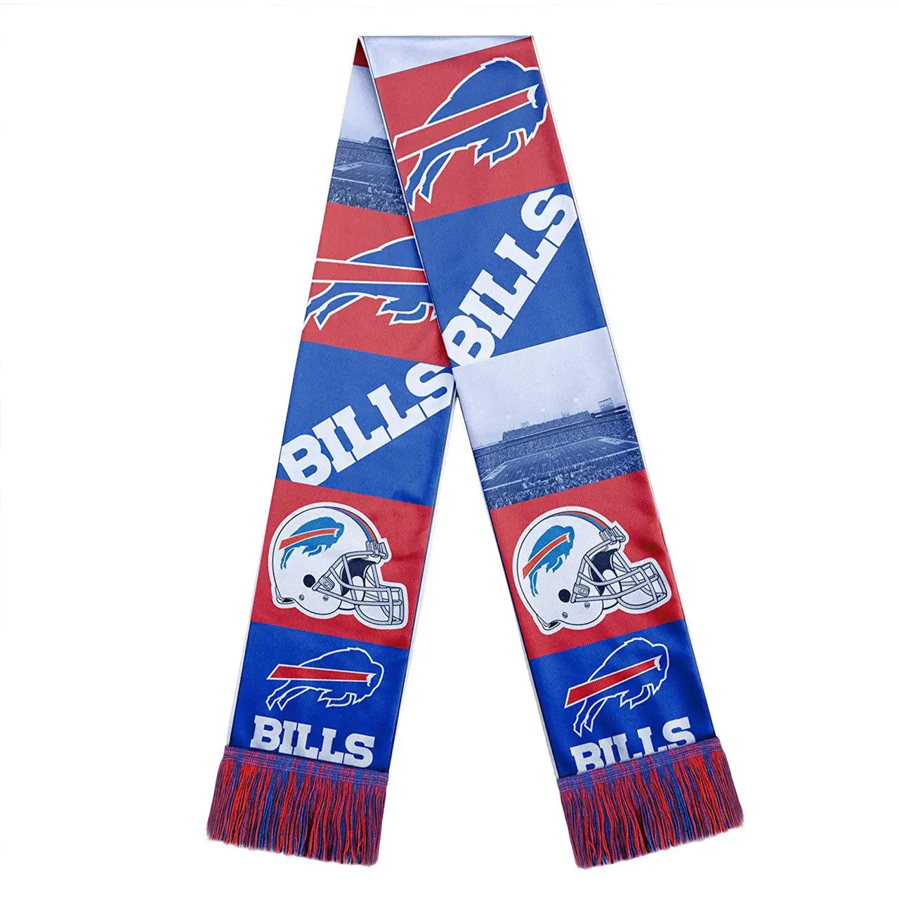 Officially licensed NFL Buffalo Bills scarf with logos and bar design in team colors