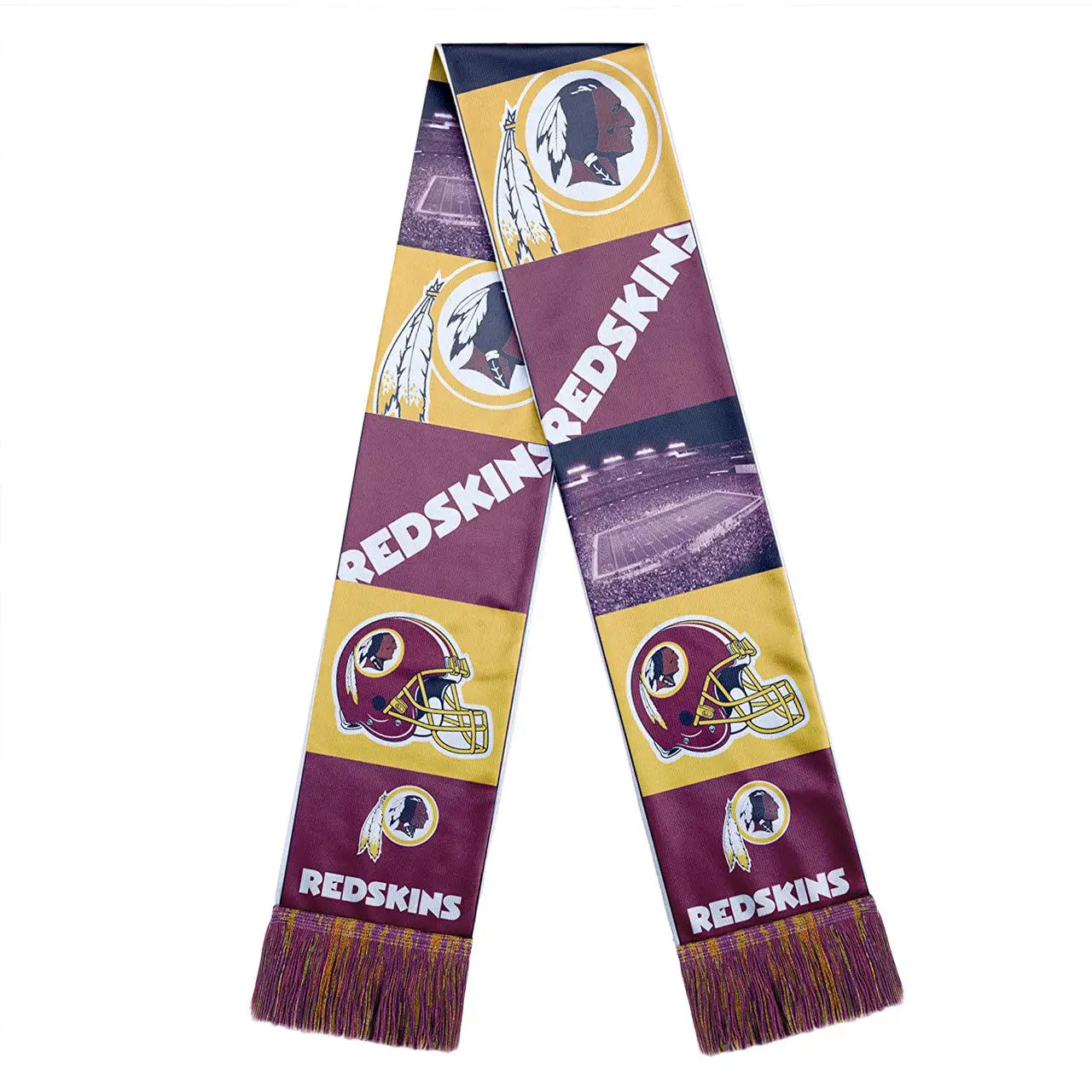 Football scarf with Washington Redskins logos in officially licensed NFL bar design