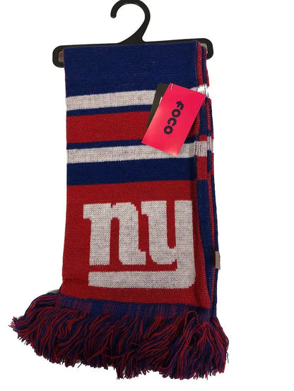 New York Giants Officially Licensed NFL Colorblock Big Logo Scarf with stripes