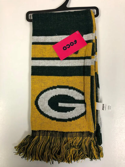 Green Bay Packers colorblock big logo scarf with team logo and stripes design