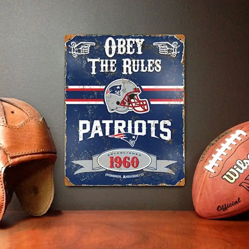 Officially Licensed NFL Embossed Vintage Metal Signs - New England Patroits