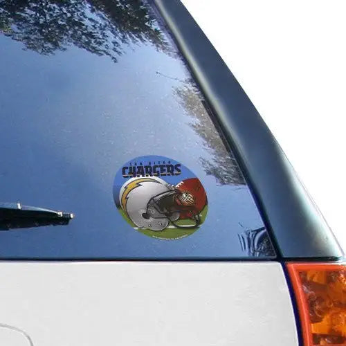 Officially licensed NFL Los Angeles Chargers logo sticker on car window for football fans