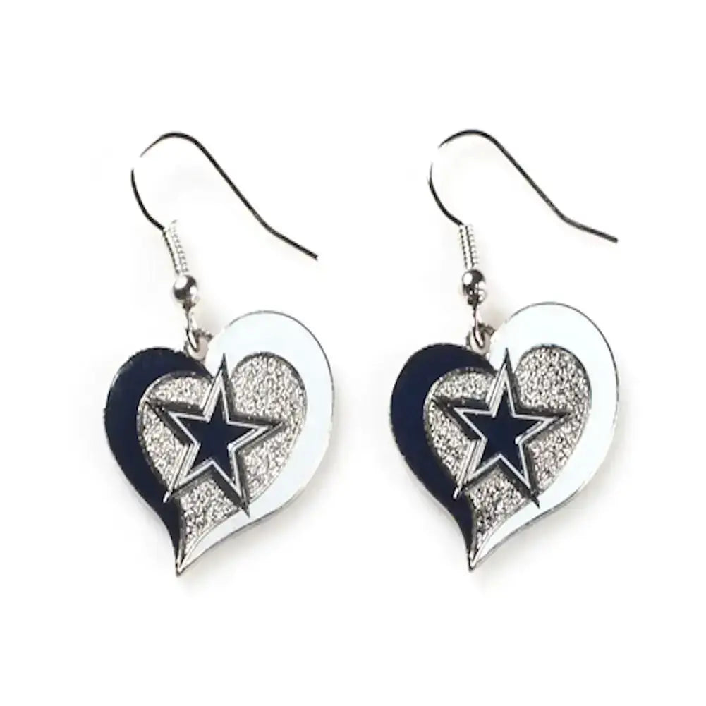 Officially Licensed NFL Swirl Heart Earrings St Louis Rams 2024